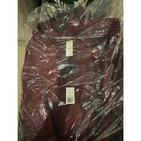 Expeess Faux Wool Color Block Belted Cape Coat M/L - Picture 7 of 8